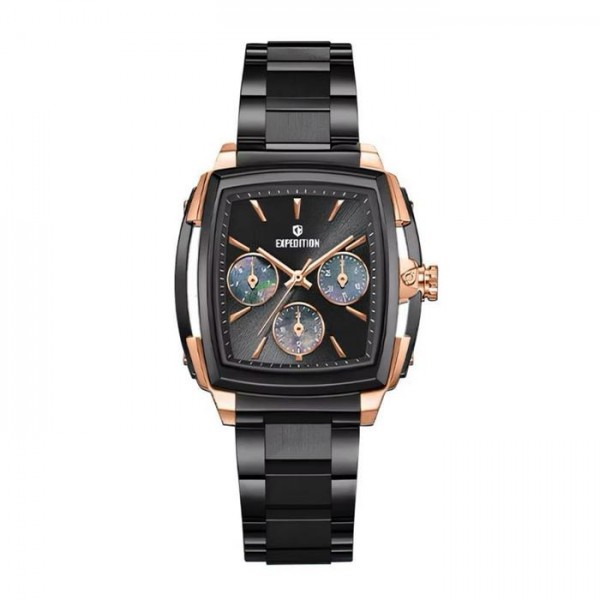 Expedition 3008 Rosegold Black Steel Lady New BFBBRBA